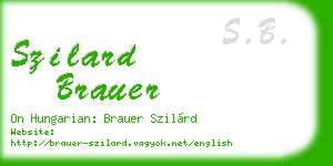 szilard brauer business card
